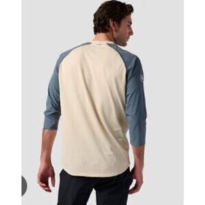 Backcountry 3/4th Sleeve MTB Bike Jersey Cream Blue Men's Large
